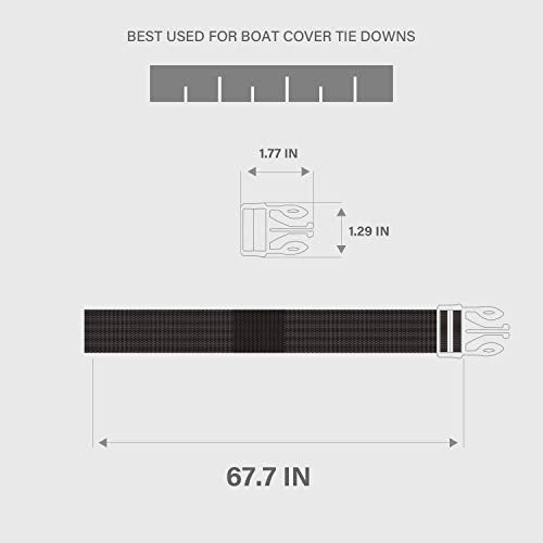 GOODSMANN Boat Cover Tie Down Kit, Durable Tie Down Straps, Trailering Straps with 172cm Webbing Strap and Male Buckle for 300D or 600D Boat Cover, 10 pcs - Image 3