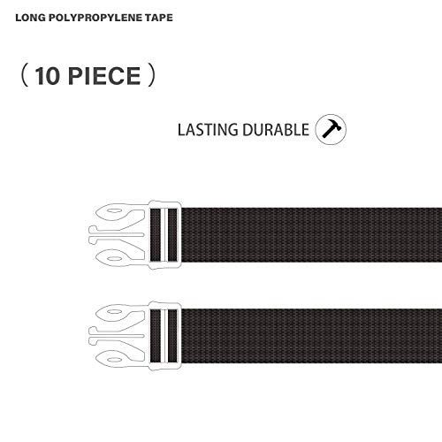 GOODSMANN Boat Cover Tie Down Kit, Durable Tie Down Straps, Trailering Straps with 172cm Webbing Strap and Male Buckle for 300D or 600D Boat Cover, 10 pcs - Image 2