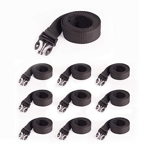 GOODSMANN Boat Cover Tie Down Kit, Durable Tie Down Straps, Trailering Straps with 172cm Webbing Strap and Male Buckle for 300D or 600D Boat Cover, 10 pcs - Image 1