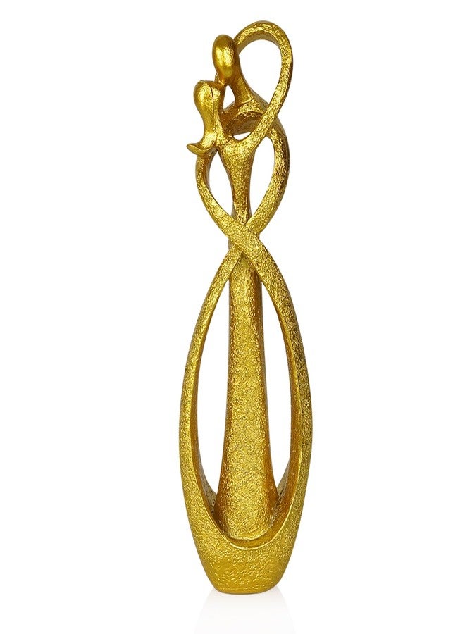 Trycooling Kissing Lovers Statue Abstract Sculpture Resin Statues for Home Decor Modern Home Office Desktop Shelf Bookshelf Decor (Gold) - Image 1