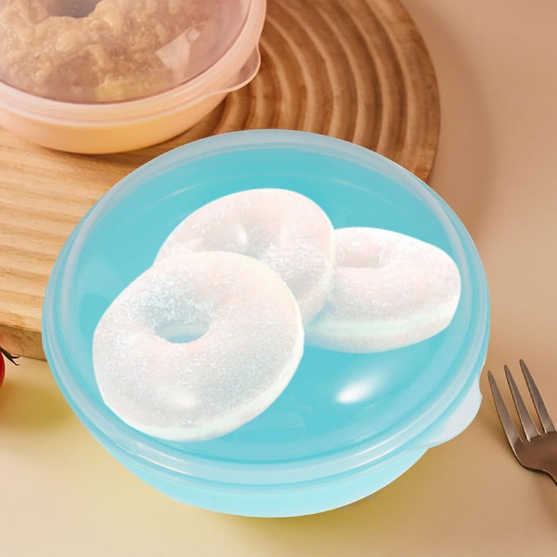 Airtight Doughnut Storage Containers 2 Pack Microwaveable Bread Keeper - Image 4