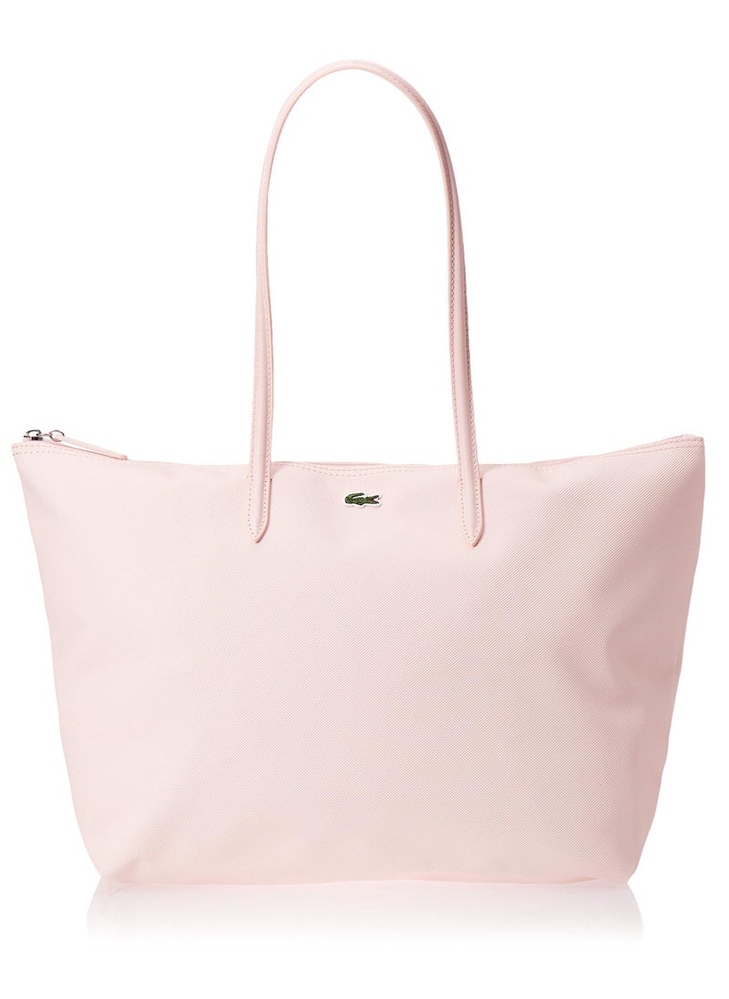 LACOSTE Lacoste bag Women's L12.12 Concept Fashion Versatile Large Capacity Large Size Zipper Handheld Shoulder Bag Tote Bag Large Pink 45cm * 30cm * 12cm  - Image 1