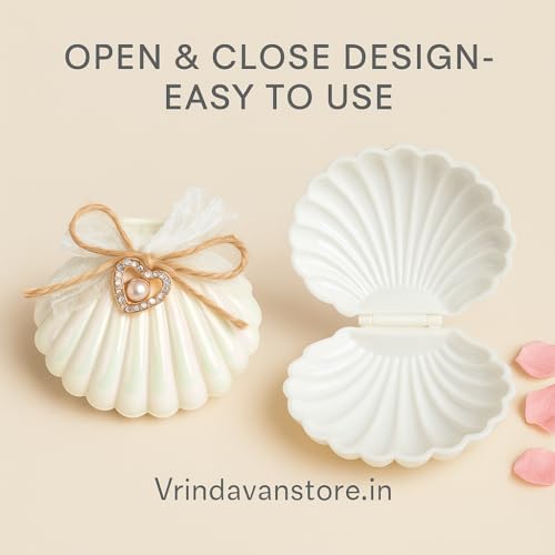 Vrindavanstore.in Gift Box Pearl Shell | Multi-Purpose Return Gift Box for Wedding, Birthday & Parties | Premium Ring Box for Engagement | Candy for Hampers | Decorative Mini Gifting Box - Image 3