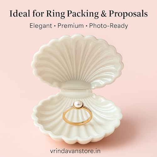 Vrindavanstore.in Gift Box Pearl Shell | Multi-Purpose Return Gift Box for Wedding, Birthday & Parties | Premium Ring Box for Engagement | Candy for Hampers | Decorative Mini Gifting Box - Image 2