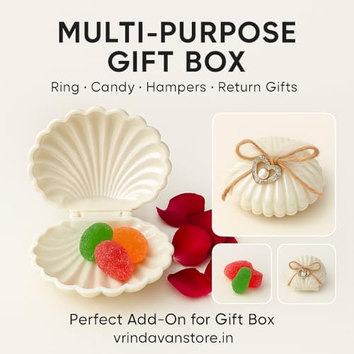 Vrindavanstore.in Gift Box Pearl Shell | Multi-Purpose Return Gift Box for Wedding, Birthday & Parties | Premium Ring Box for Engagement | Candy for Hampers | Decorative Mini Gifting Box - Image 4