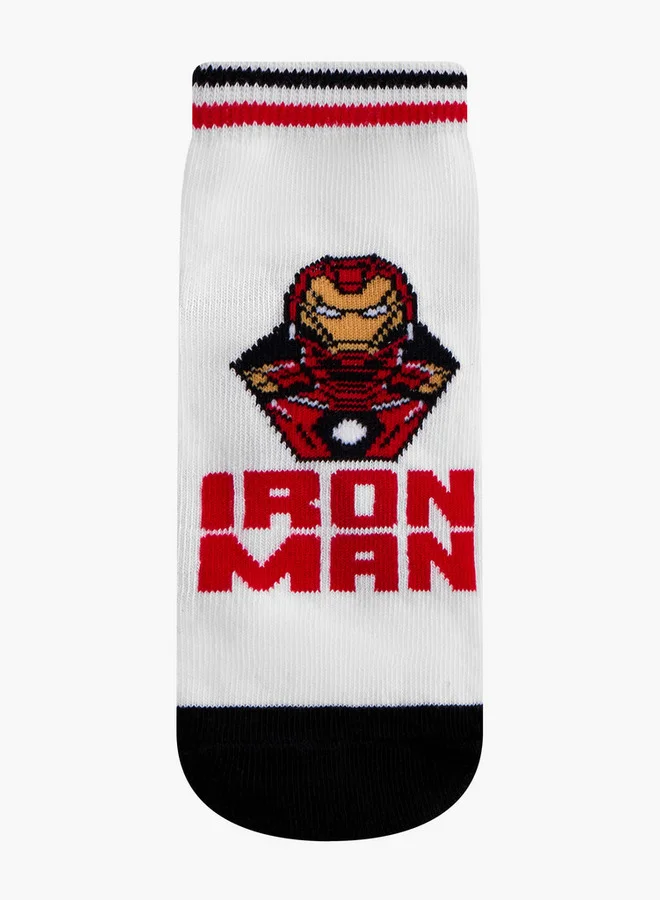 مارفل Printed Non Terry Ankle Length Socks - Set of 3