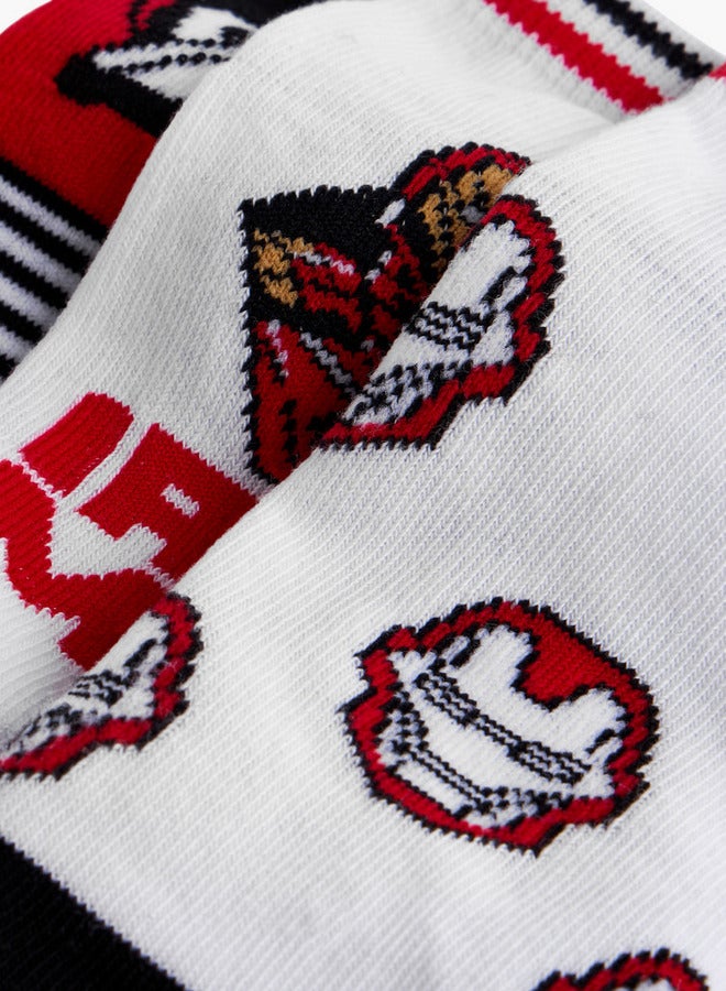 MARVEL Printed Non Terry Ankle Length Socks - Set of 3 - Image 3