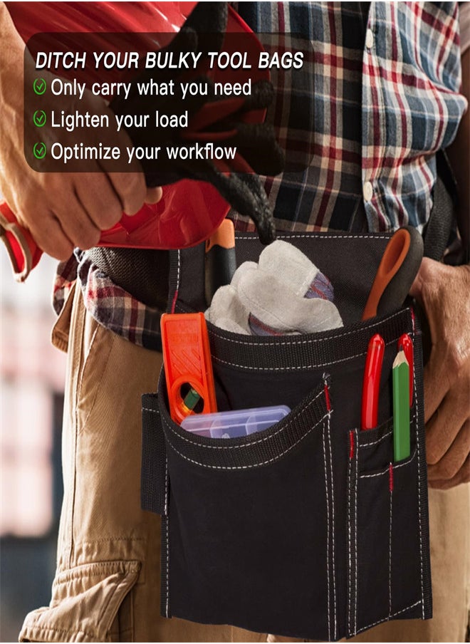 KASTWAVE Electrician Tool Pouch, Waist Tool Belts with 5 Pocket, Durable Adjustable Canvas Maintenance Tool Belt Pouch, Work Apron for Gardening, Carpenter, Construction, Hammers, Screwdriver, Adjustable Belt  - Image 3