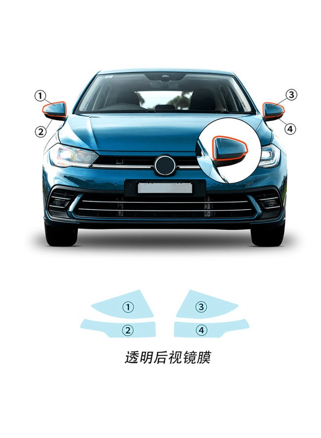 Is Suitable For Volkswagen Polo R Line Tpu Car Headlight Rearview Mirror Transparent Protective Film