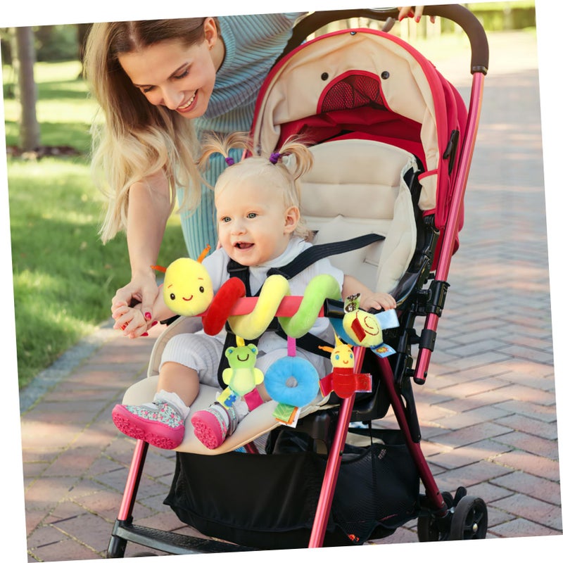 ifundom Car Seat Toys, Toys for Car Seat Crib Mobile Bed Around Rattle Bell Cartoon Insect Stroller Hanging Stuffed Wrap Spiral Safety Plush Toys for Crib Bed Stroller Car Seat Bar - Image 3