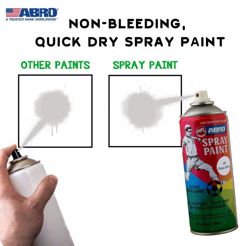 Abro SP-40 Multipurpose Colour Spray Paint Can (400ml, White) DIY Quick Drying for Metal, Wood, Walls, Automotive Cars and Bikes - Image 3