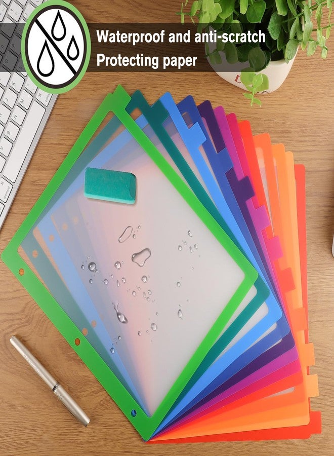 HABGP 3 Ring Binder Dividers, 12-Tab Plastic Clear Binder Dividers, Multicolor Monthly Dividers, Letter Size File Organizer 3 Hole Punch, 1 Set 12 Pcs Write On Tabs for Notebook - Image 4