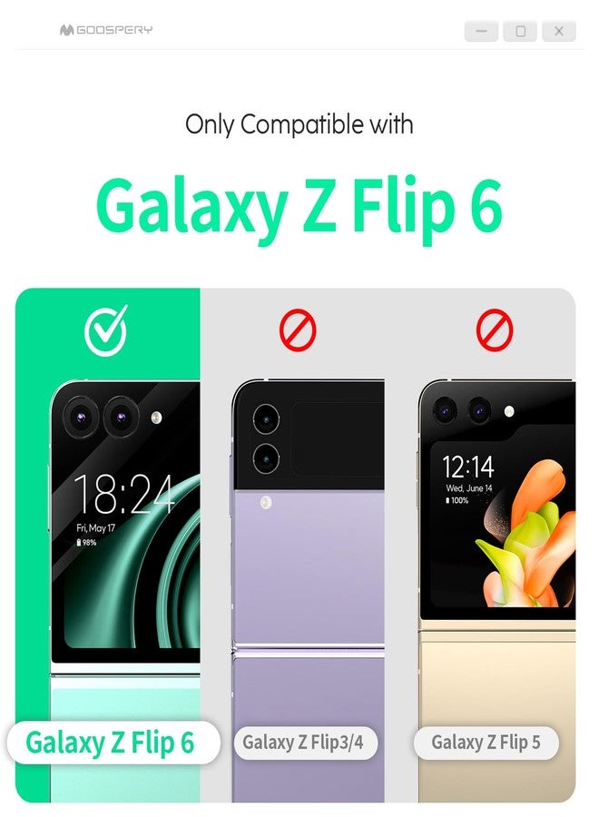 GOOSPERY Basic Diary Compatible with Samsung Galaxy Z Flip 6 Case, Card Holder, Pocket Storage, Premium PU Leather, Key Ring Wallet Cover - Black - Image 5