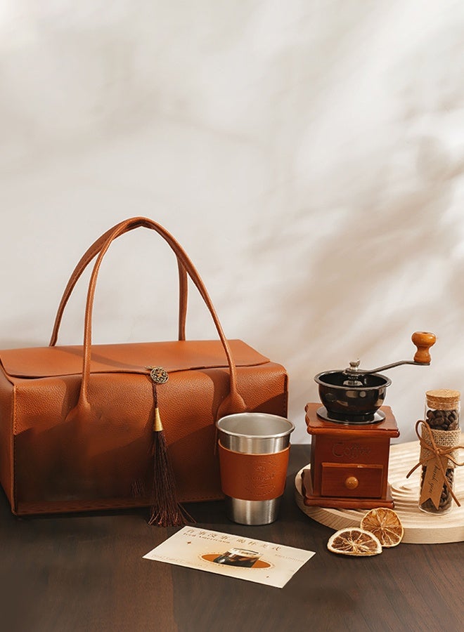 7 in1 Coffee Set With Portable Leather handbag, Hand Brewing Coffee, Stainless Steel Coffee Cup Accessories Kit Gift for Coffee Lovers, Birthday gift Wedding, Party Souvenir, and Holiday Gift - Image 1