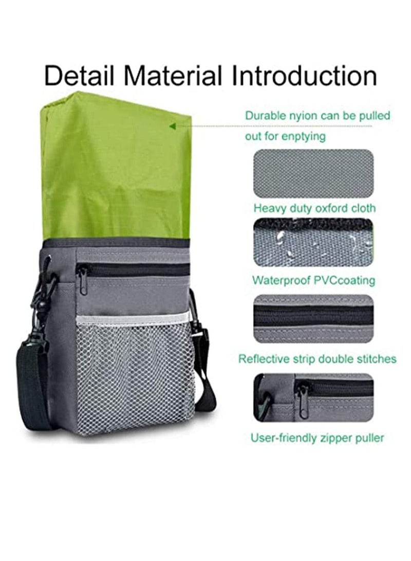 Y&D Dog Treat Pouch Hands Free Puppy Training Bag with Adjustable Waistband Reflective Shoulder Strap and Waste Dispenser for Training Walks Outings Heather (Gray) - Image 5