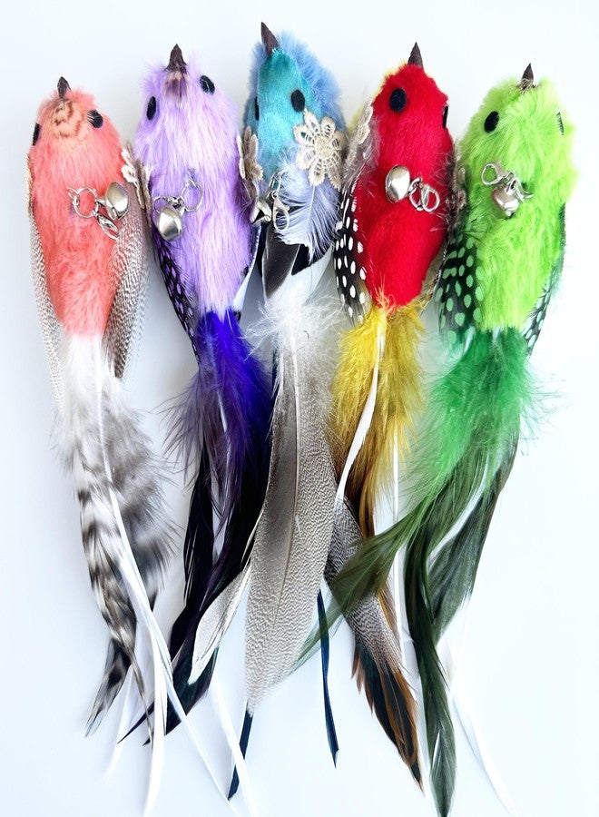 CATENEED Cat Feather Toys Refill, 5 Pieces Cat Wand Attachments Feathers Bird Toy for Indoor Cats - Image 4