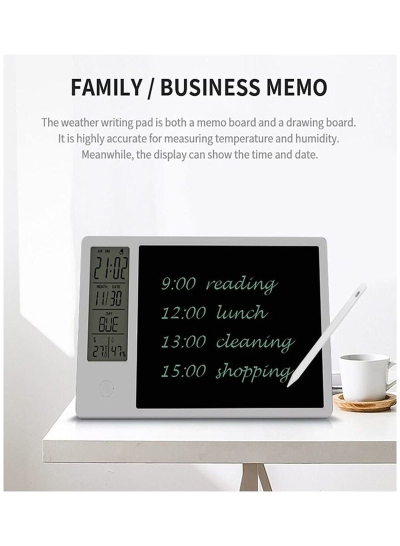 Electronic Clock Calendar LCD Drawing Tablet Practical Electronic Blackboard Handwriting Pad Digital Graphic Drawing Board Professional Designing Pad for Home Office School  - Image 2
