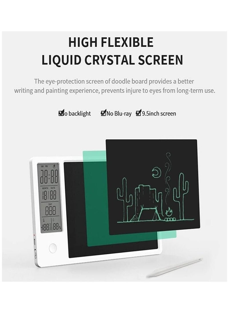 Electronic Clock Calendar LCD Drawing Tablet Practical Electronic Blackboard Handwriting Pad Digital Graphic Drawing Board Professional Designing Pad for Home Office School  - Image 3
