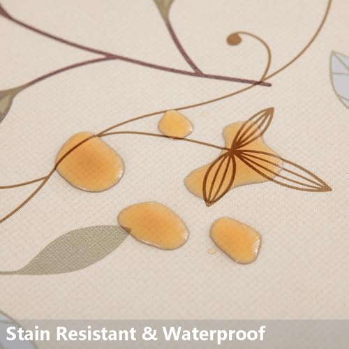 TruDelve Heavy Duty Vinyl Tablecloth Beige Plastic Table Cloth Waterproof Wipeable Oilcloth Tablecloths for Rectangle Tables (54'' x 72'', Leaves) - Image 4