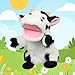Easfan Cow Hand Puppet with Movable Mouth Interactive Storytelling Cute Soft Cow Plush Toy Creativity and Imagination Christmas Birthday Gifts for Toddlers Kids9 - Image 2