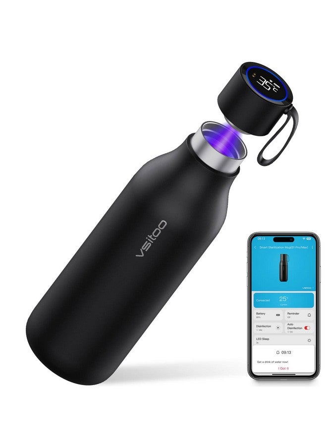 vsitoo Self-Cleaning Smart Water Bottle, Vacuum Stainless Steel Insulated Water Bottle with Handle Double-wall, Keep Drink Hot or Cold, Leak Proof, Standard Metal Canteen for Gym and Outdoor, 33 oz - Image 1