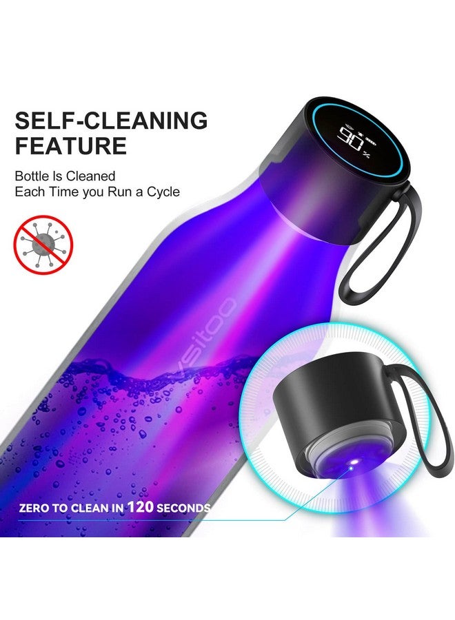 vsitoo Self-Cleaning Smart Water Bottle, Vacuum Stainless Steel Insulated Water Bottle with Handle Double-wall, Keep Drink Hot or Cold, Leak Proof, Standard Metal Canteen for Gym and Outdoor, 33 oz - Image 3
