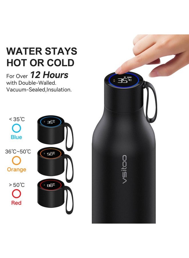 vsitoo Self-Cleaning Smart Water Bottle, Vacuum Stainless Steel Insulated Water Bottle with Handle Double-wall, Keep Drink Hot or Cold, Leak Proof, Standard Metal Canteen for Gym and Outdoor, 33 oz - Image 2