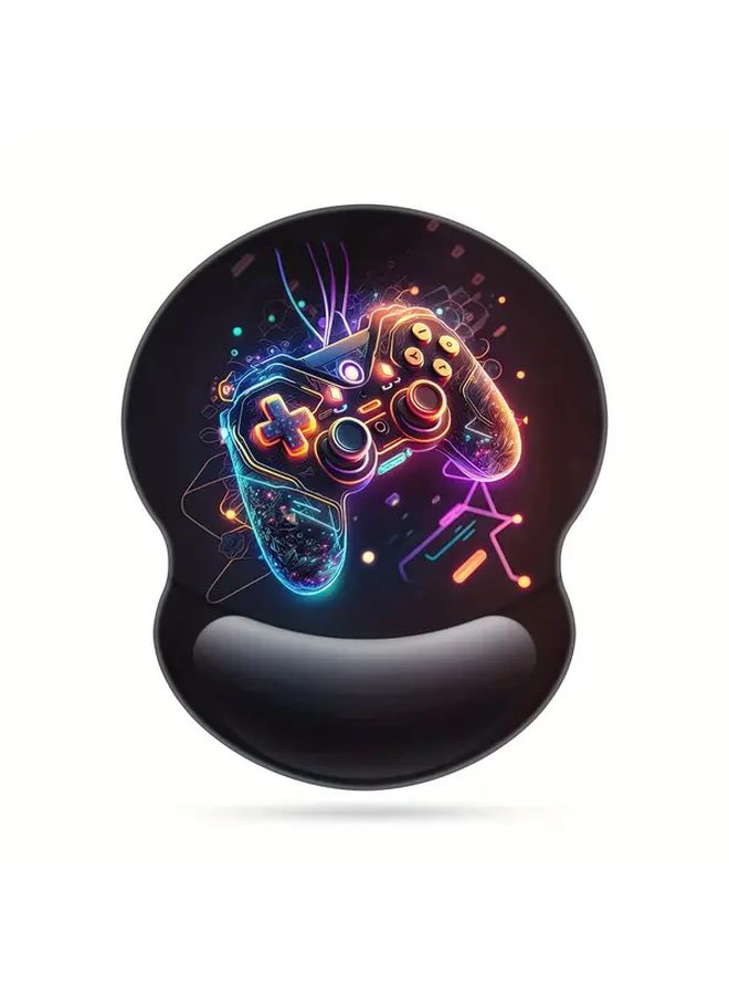 Anti Slip Rubber Mouse Pad Wristband For Office Home And School Gaming Console Design Black - Image 2