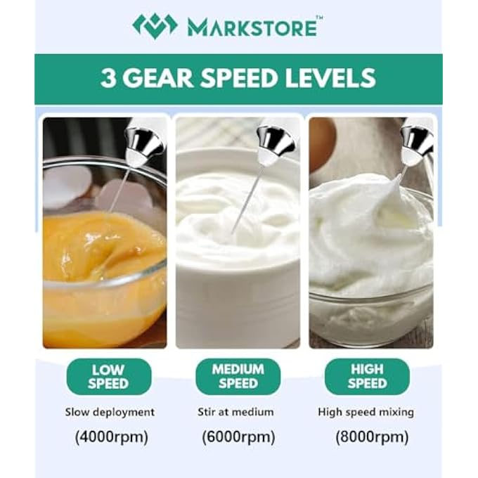 مارك خلاط مشروبات كهربائي محمول قابل لإعادة الشحن، صانع رغوة للقهوة والبيض والكابتشينو والماتشا والشوكولاتة الساخنة وكريمة القهوة، قابل لإعادة الشحن 2 في 1 - Image 4