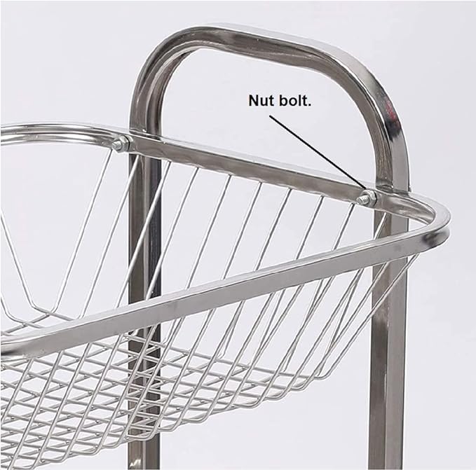 4RCE Stainless Steel 4 Layer Kitchen Trolley | Fruit & Vegetable Stand | Storage Basket | Onion Potato Rack (4 Layer) - Image 4