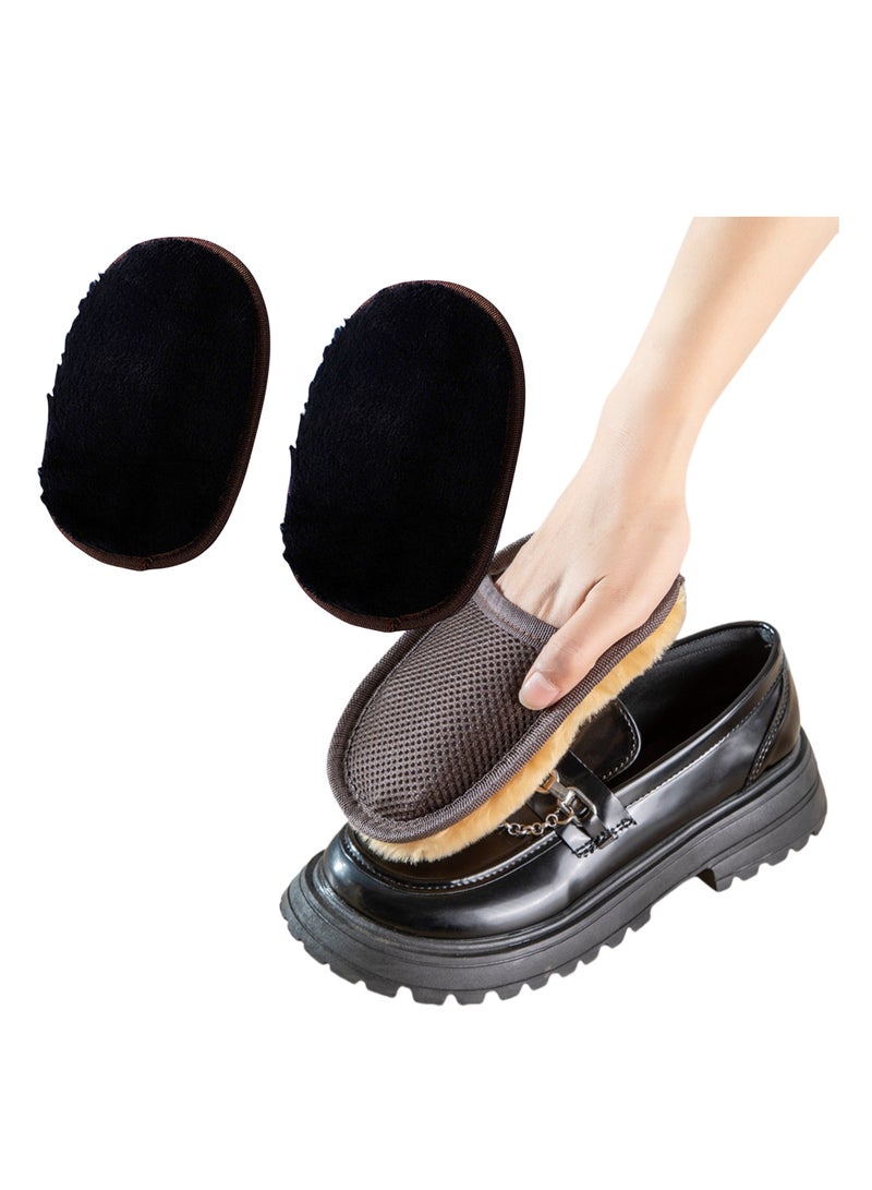 NOVOLAN 2Pcs Shoe Cleaning Glove Shoe-Shining Cloth, Leather Shoes, Shoe Polish, Glove-Type Special Brush Suede Polishing Cloth Tool Set, Soft & Comfortable Glove Reusable Portable Effective (Black) - Image 1