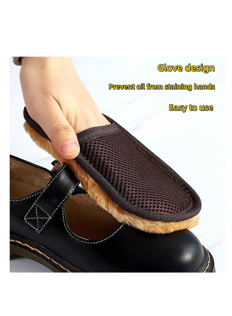 NOVOLAN 2Pcs Shoe Cleaning Glove Shoe-Shining Cloth, Leather Shoes, Shoe Polish, Glove-Type Special Brush Suede Polishing Cloth Tool Set, Soft & Comfortable Glove Reusable Portable Effective (Black) - Image 3