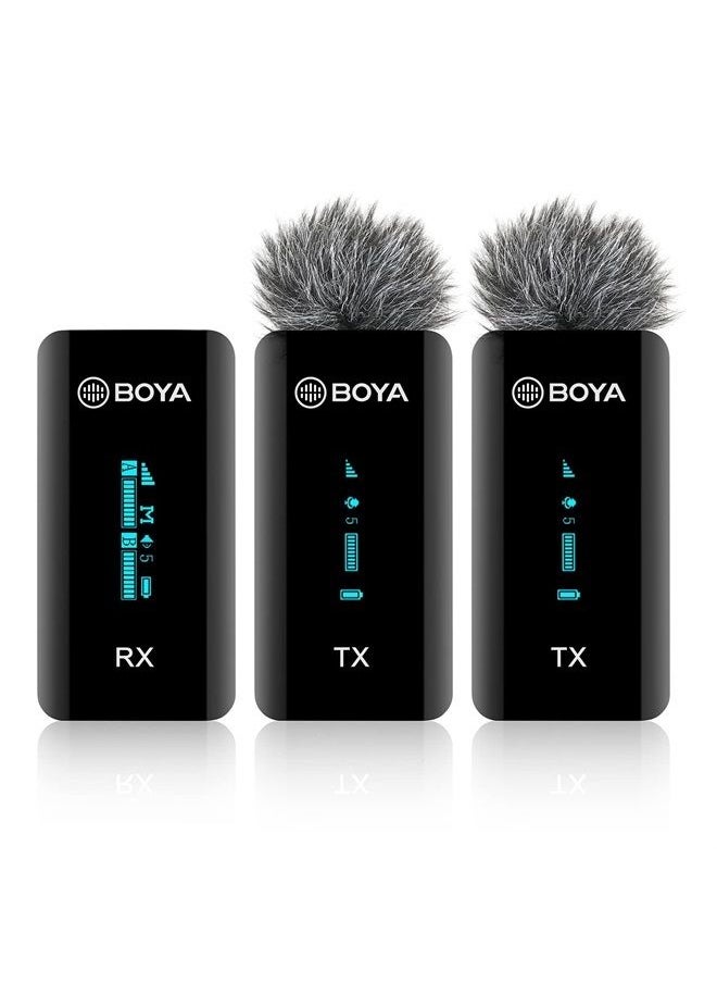 BOYA BY-XM6-S2 Wireless Lavalier Microphone 2.4GHz Cilp on Mic for Canon Nikon Sony Camera Camcorder DSLR Android Rechargeable Lapel Mics for Vlogging Video Recording Interview YouTube  - Image 1