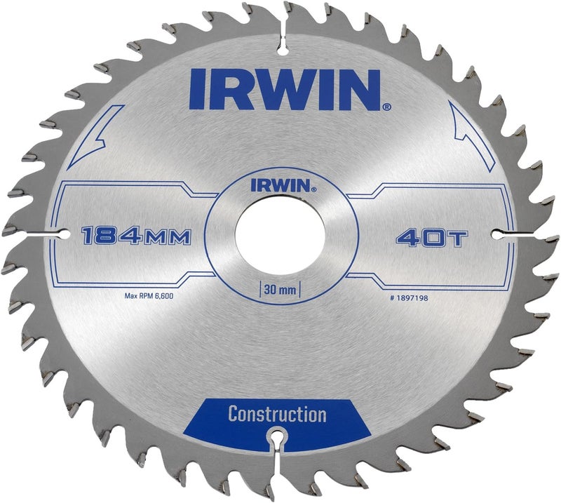 IRWIN 184mm Circular Saw Blade with 40 Teeth