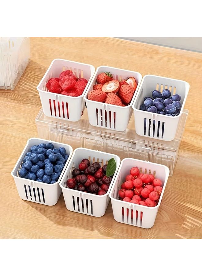 4 Yellow Storage Containers 3 Small 1 Large Reusable Fridge Box For Vegetables Fruits Food Organizing - Image 2
