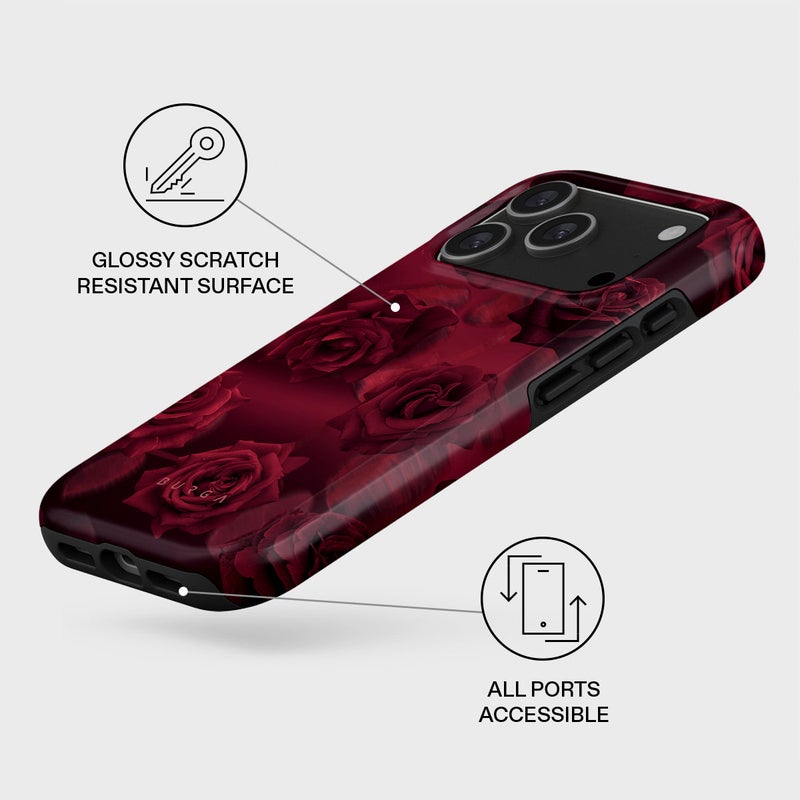 بورجا جراب آيفون  برو فيم فاتال فاخر متوافق مع طبقة مزدوجة هجينة صلبة + حماية سيليكون - مقاوم للخدش والصدمات - Image 3