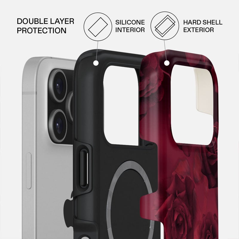 بورجا جراب آيفون  برو فيم فاتال فاخر متوافق مع طبقة مزدوجة هجينة صلبة + حماية سيليكون - مقاوم للخدش والصدمات - Image 2