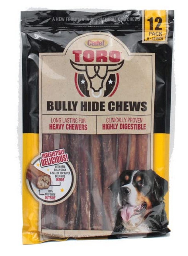 Cadet Toro Bully Hide Sticks All-Natural Dog Chews, 9"-12" (Pack of 12) - Image 1