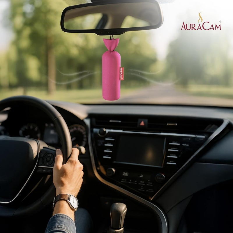 AuraCam بود الكافور القياسي الذهبي من أورا كام (وردي) - مجموعة من 2 - معطر هواء للغرفة، السيارة، الحمام، المكتب والمرحاض | مخروط طويل الأمد للمنزل - Image 3
