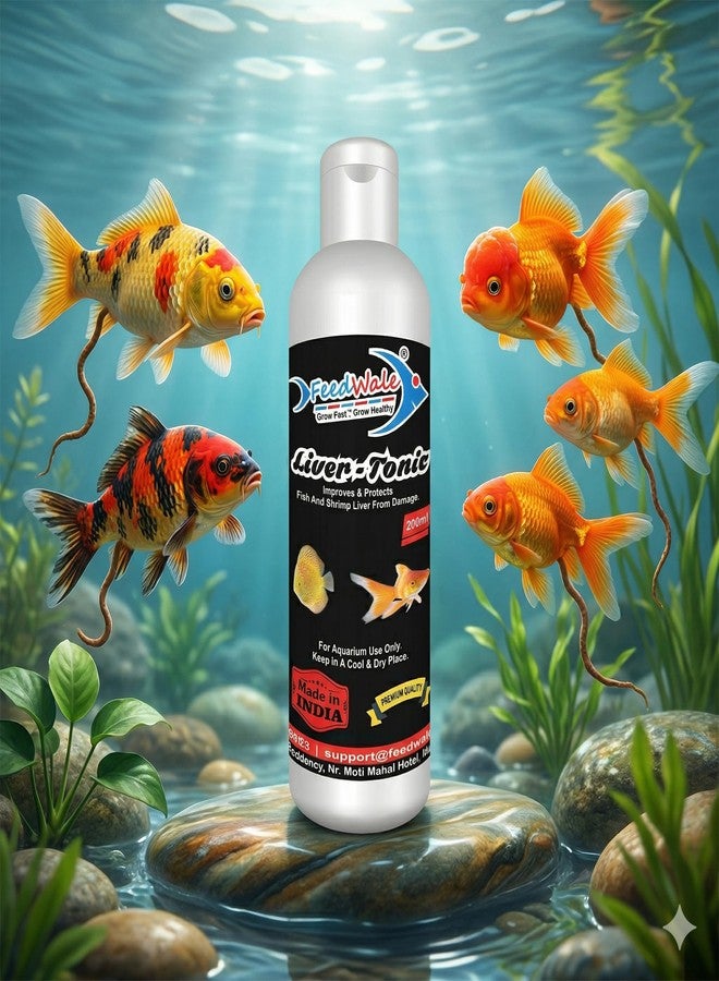 FeedWale Aquarium Liver Tonic 200ml Fish Feed Supplement | Protects Liver, Improves Digestion & Appetite | Boosts Immunity & Growth for Goldfish, Koi, Betta & Ornamental Fish - Image 2