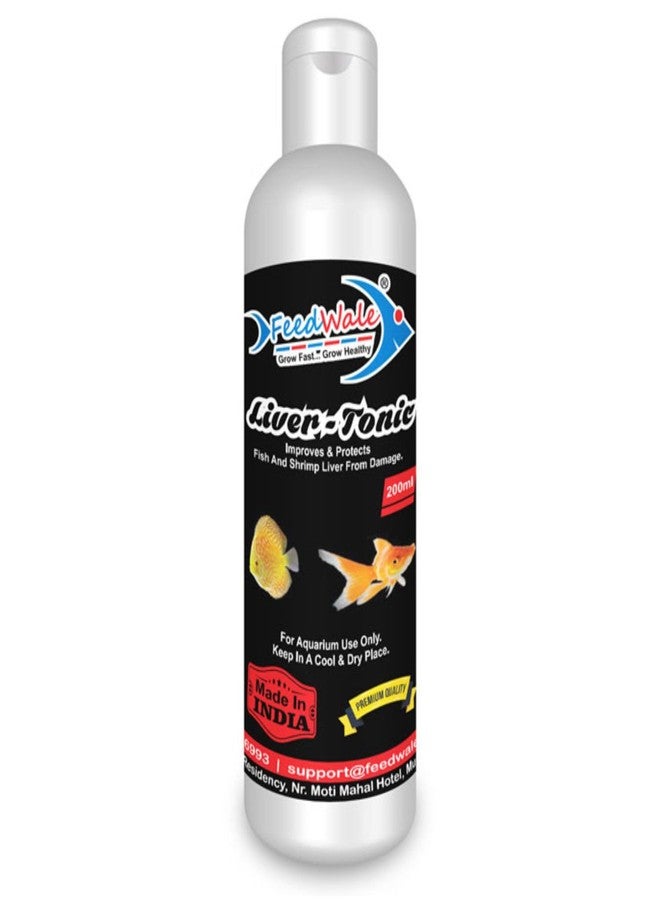 FeedWale Aquarium Liver Tonic 200ml Fish Feed Supplement | Protects Liver, Improves Digestion & Appetite | Boosts Immunity & Growth for Goldfish, Koi, Betta & Ornamental Fish - Image 1