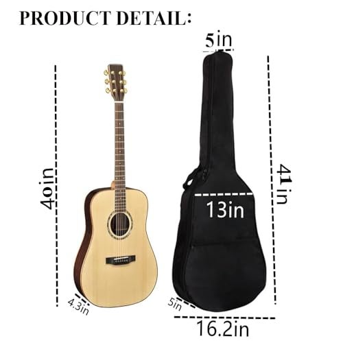 IMAGINEA Oxford 41 Inch Guitar Bag for Acoustic Guitar Cover Guitar Case Acoustic with Guitar Hanger & Picks Acoustic Guitar Bag for 38, 39, 40, 41 inch Guitar - Image 2