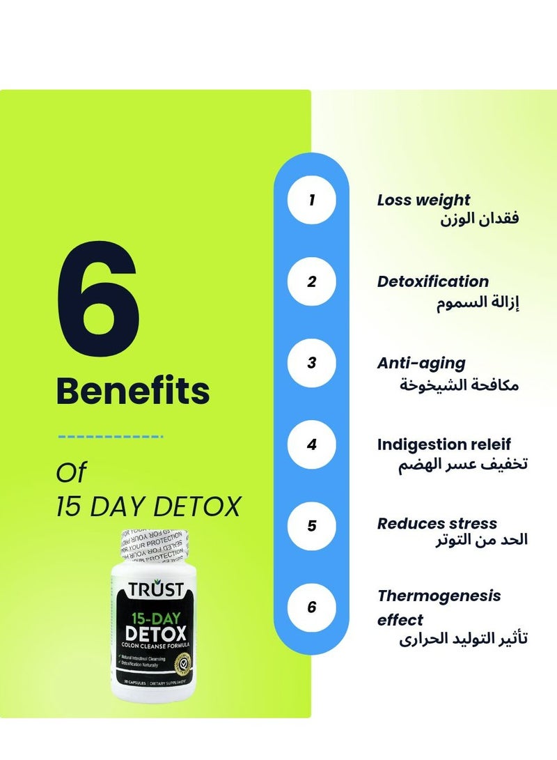 TRUST 15-Day Detox Colon Cleanse Formula 30 Capsules - Image 2