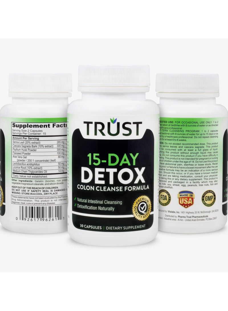 TRUST 15-Day Detox Colon Cleanse Formula 30 Capsules - Image 5