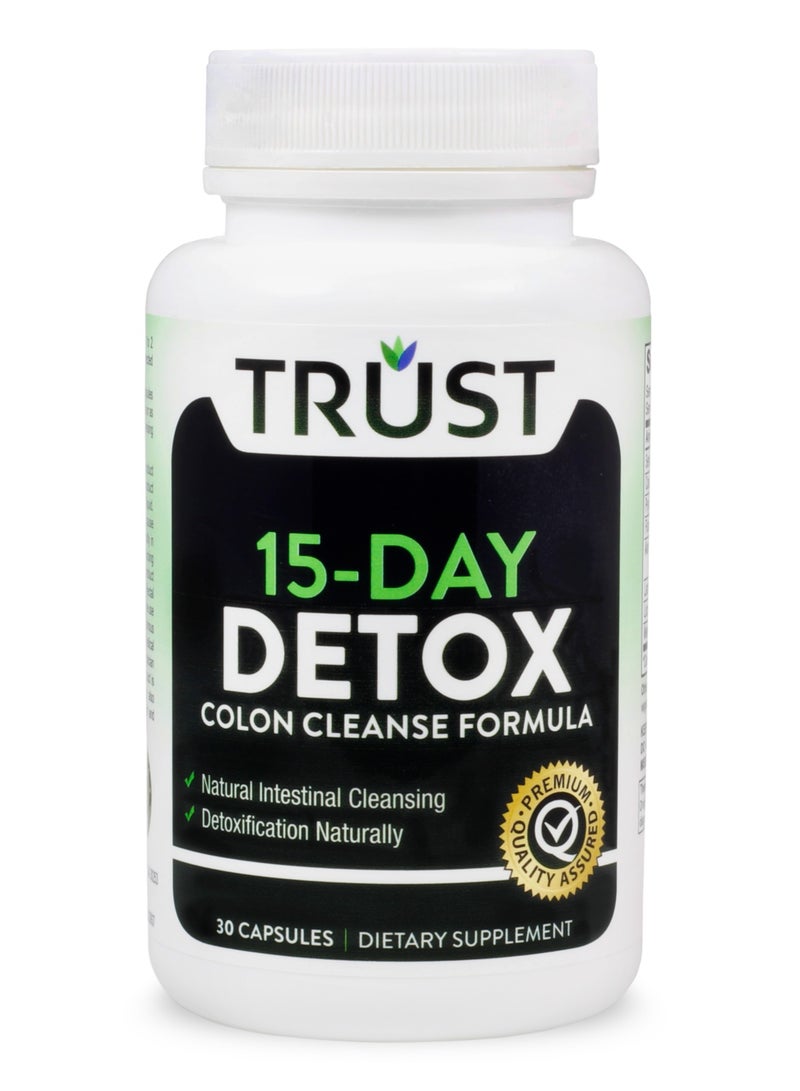 TRUST 15-Day Detox Colon Cleanse Formula 30 Capsules - Image 1