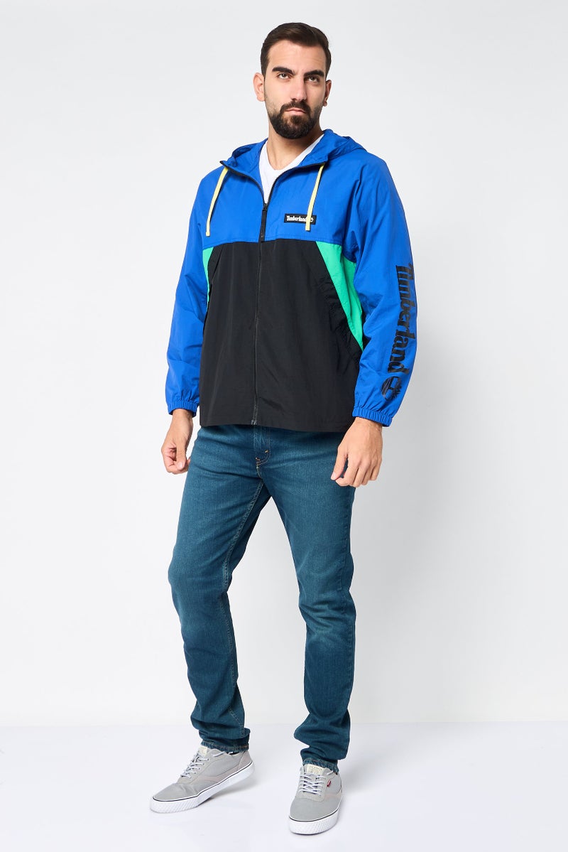 Timberland Men Hooded Brand Logo Windbreaker Jacket, Multicolor - Image 2