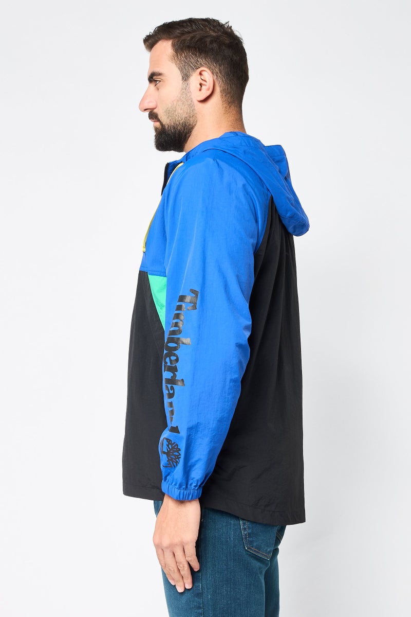 Timberland Men Hooded Brand Logo Windbreaker Jacket, Multicolor - Image 4