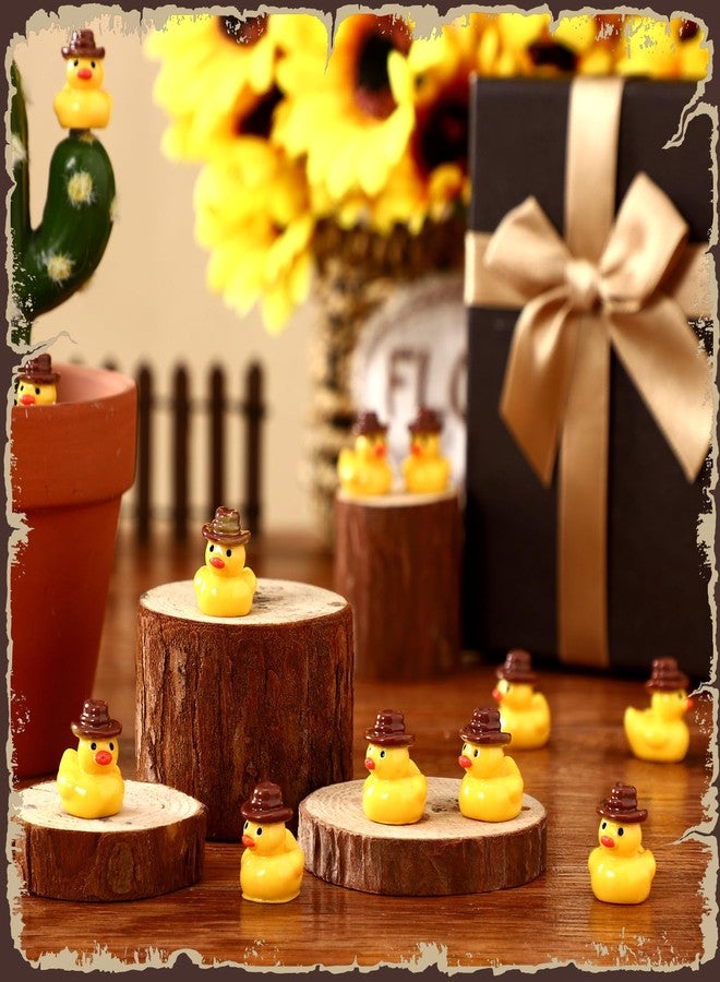 Rotatingpals 50 Pcs Mini Resin Cowboy Ducks Miniature Western Resin Duckies Figurine with Cowboy Hat for DIY Garden Landscape Dollhouse Garden Aquarium Decor Western Party - Image 5