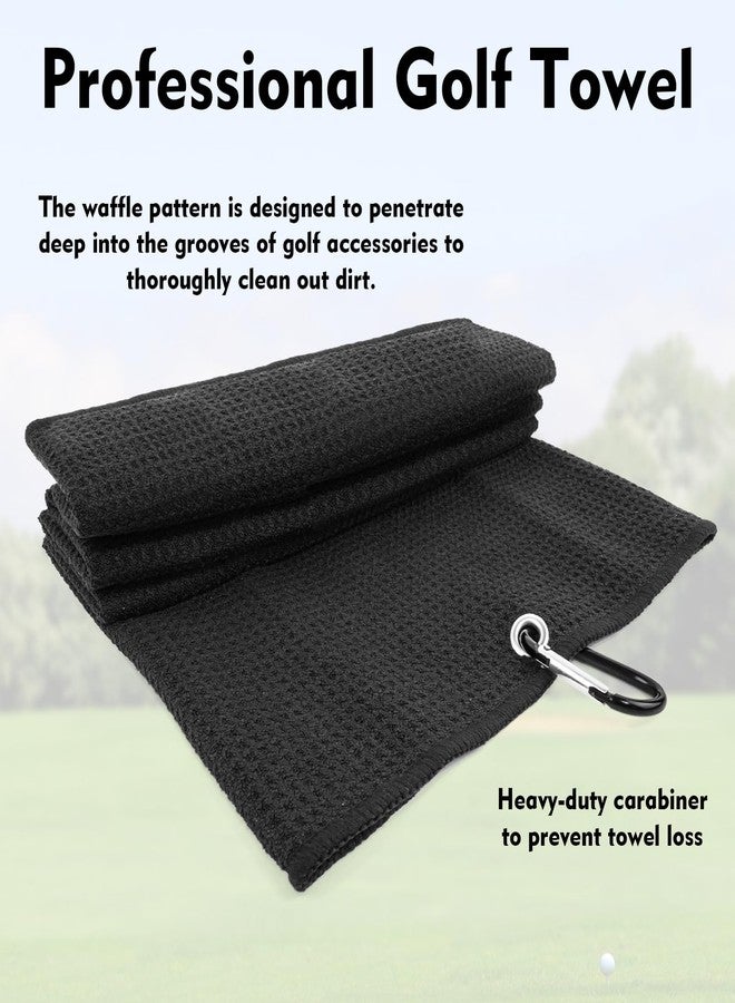 NUOYEE 3 Pack Microfiber Golf Towel Set Men Women with Carabiner Clips Waffle Golf Club Bag Towels Cleaning Rags(Small) - Image 4