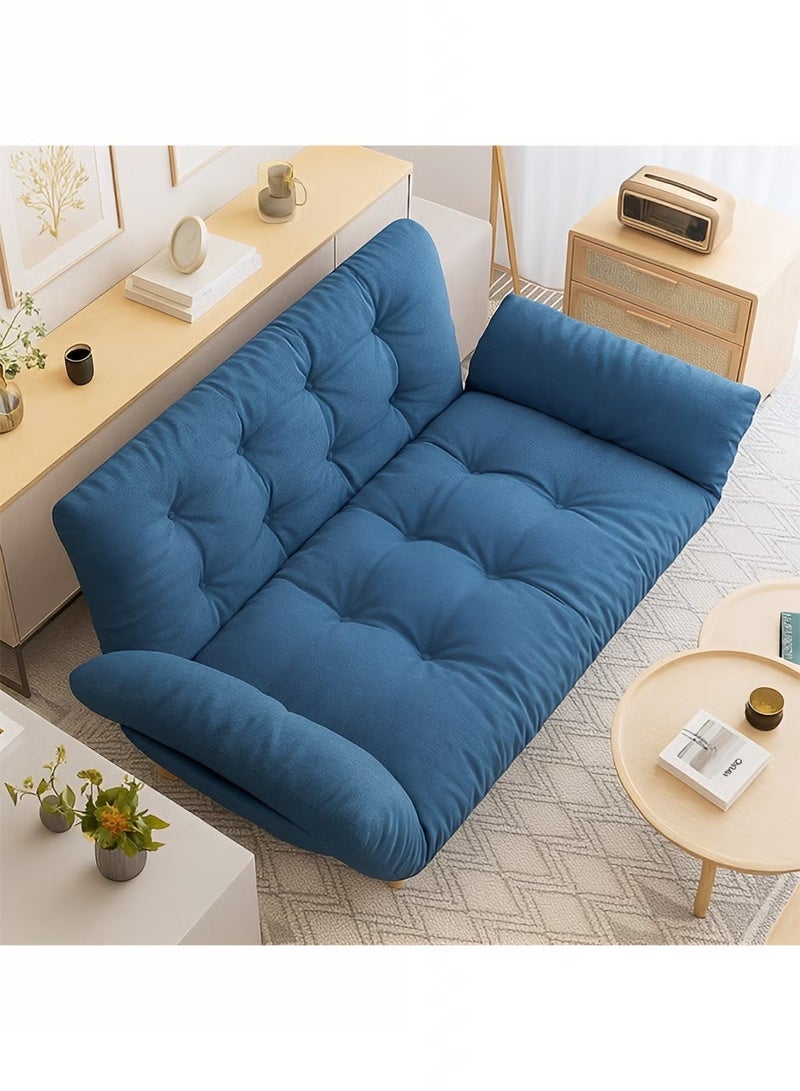 تايمي أريكة سرير قابله للطي  2 في 1 - أريكة استرخاء بذراعين ومسند ظهر قابل للتعديل، سرير قابل للطي لغرفة المعيشة والمكتب، 110×30×60 سم - أزرق - Image 3